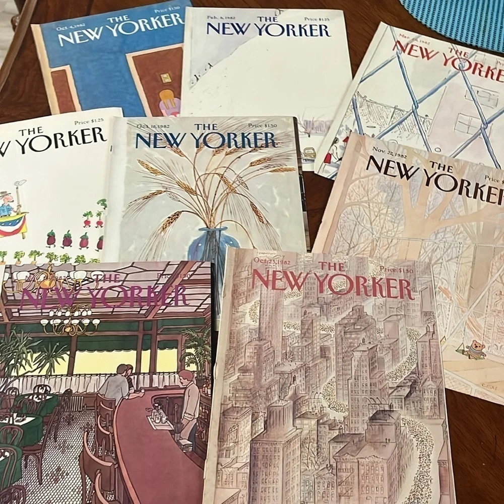 Vintage New Yorker Magazine Covers Only 1982 Set of 20 Artwork Frameable Gifts